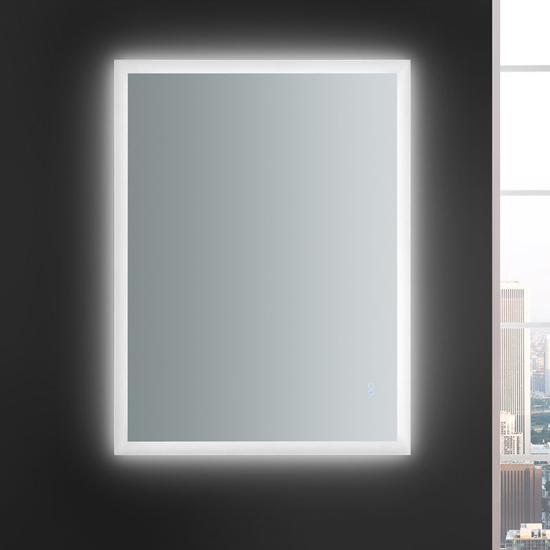 Sleek 48"x36" Frameless Bathroom Vanity Mirror with LED Halo & Fog-Free Technology