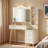 Vanity Desk With 3 Lighting Colors Foldable Three-sided Mirror, 2 Usb Power Strip And 5 Drawers