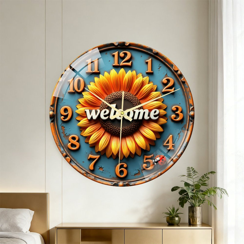 Horloge murale en verre 16 po