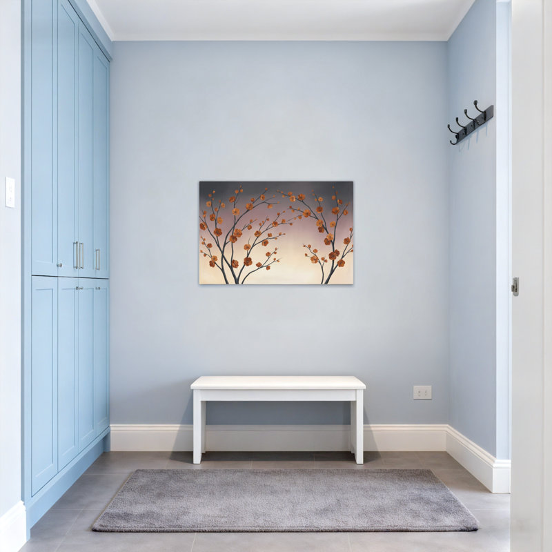 Plantes et fleurs fleurs d'automne sur des branches sombres, H 20 po x l 30 po