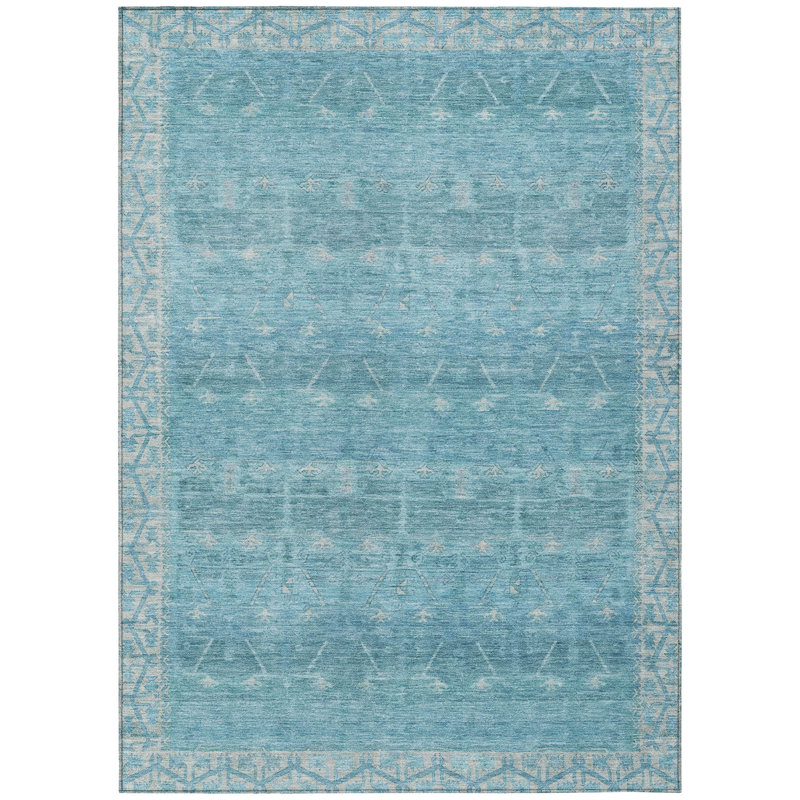 Machine Washable Indoor/Outdoor Chantille ACN2725 Global Rug, Blue, 9' x 12'