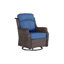 Chaise de patio de luxe avec coussin épais de 6 pouces, chaises de patio pivotantes à haut dossier pour l'extérieur, pour terrasse et bord de piscine, bleu