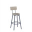 Ensemble de table de bar gris neutre de 63 pouces avec 3 tabourets de bar rembourrés, ensemble de salle à manger industriel pour 4 personnes avec coin repas, salon ou salle de banquet