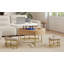 Table basse à plateau relevable moderne avec rangement et 3 repose-pieds