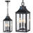 Large Outdoor Pendant Light Fixtures 3-light, 15'' Dusk To Dawn Exterior Hanging Lantern Porch Light Adjustable, Black Hanging Lamp Farmhouse Exterior Chandelier Ceiling Mount For Entrance Patio