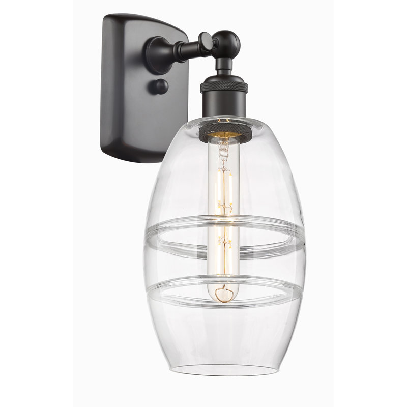 Applique murale en acier Bettylou, Bronze huilé, H 9,13 po x l 5,88 po x P 7,06 po, Transparent
