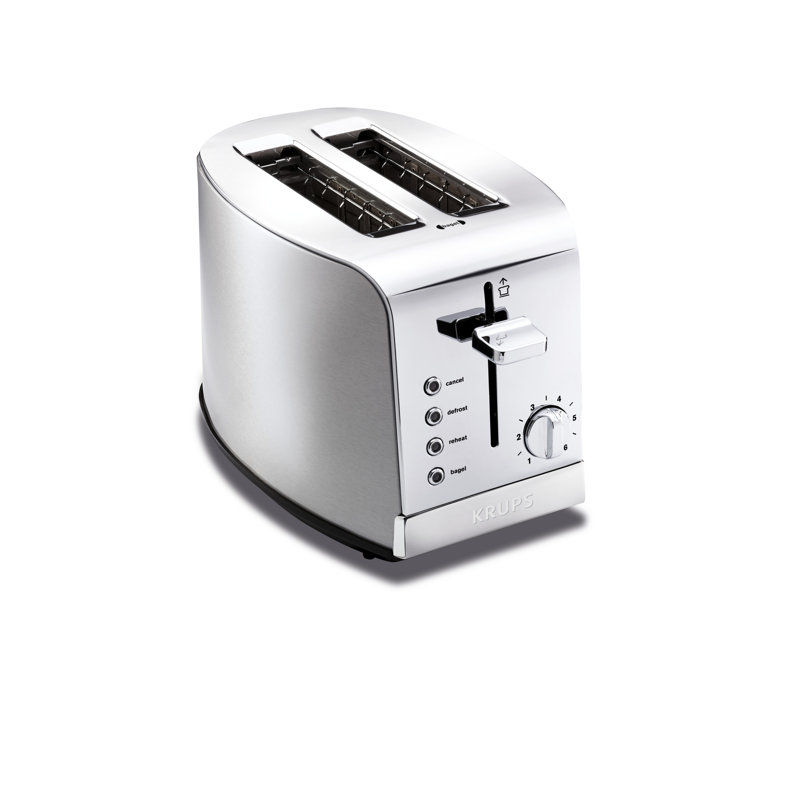 Stainless Steel 2-Slice Toaster with Wide Slots and Browning Control