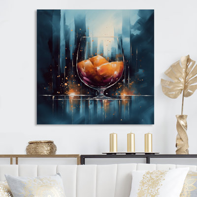 «Glam Cognac Glass II», reproduction sur toile encadrée