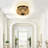 3-Light Woven Rattan Flush Mount - Handmade Cage Shade For Multi-Room Use
