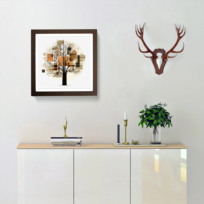 Tree Constructivism - Framed Print, Walnut