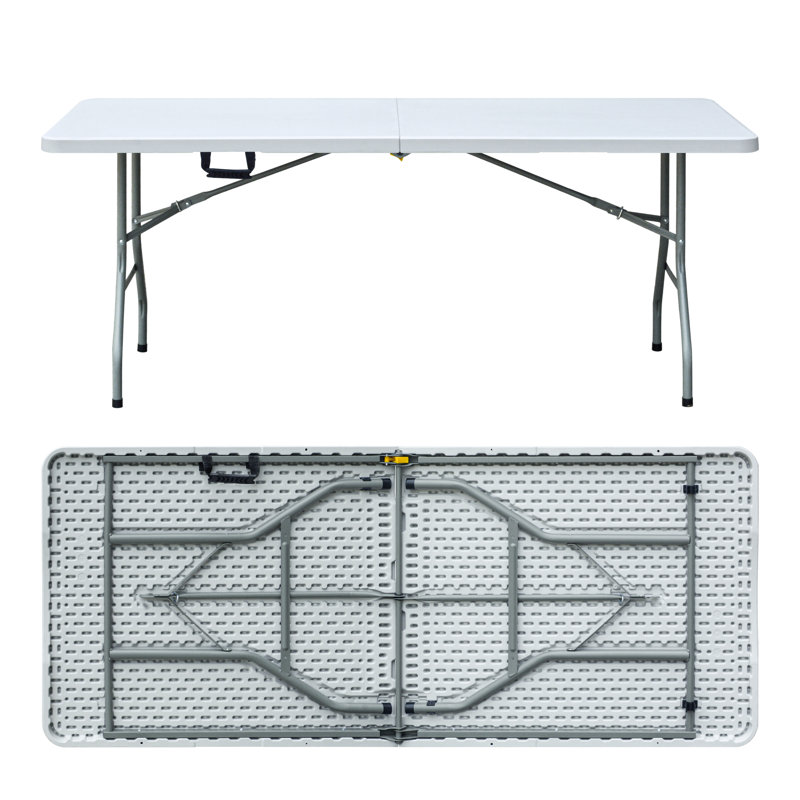 Table pliante robuste en plastique de 72 po pour fête de banquet de 6 po avec poignée