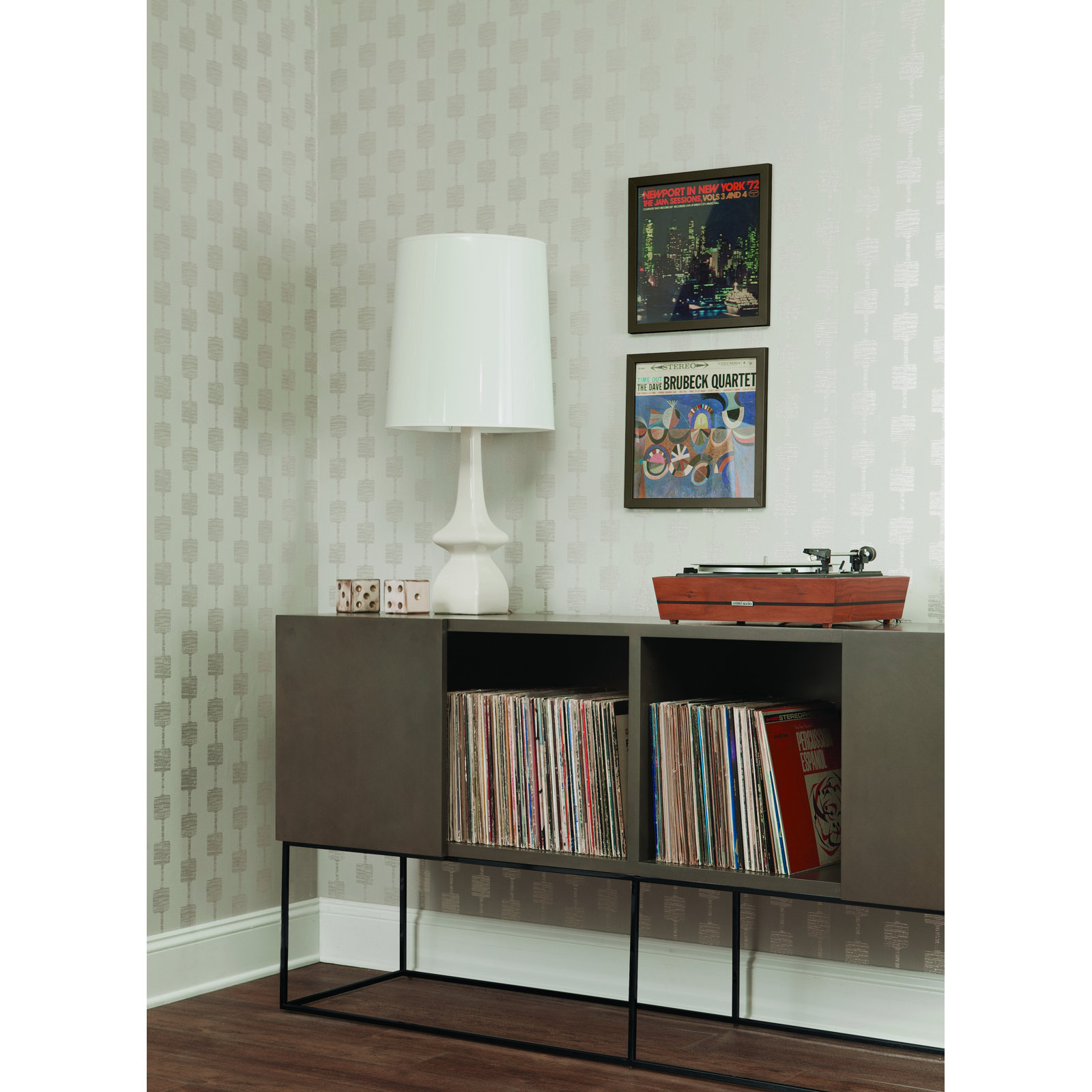 Boudin Modern Geometric Wallpaper, Gray