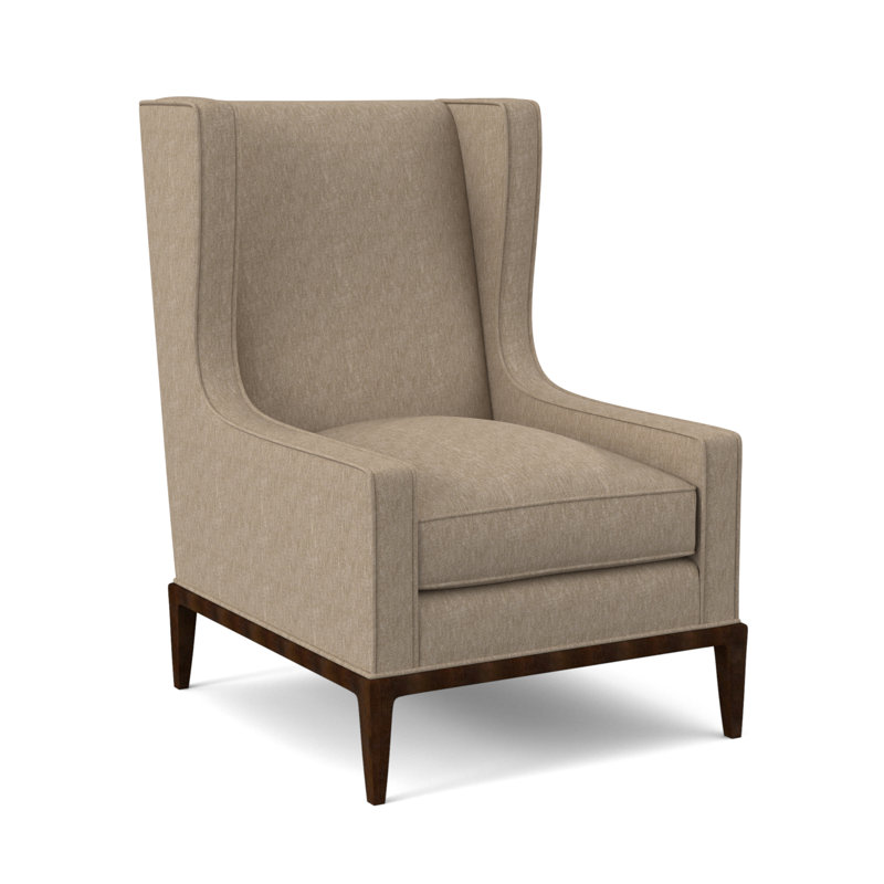 Claxton Wingback Chair, Filigree Ivory, American Walnut