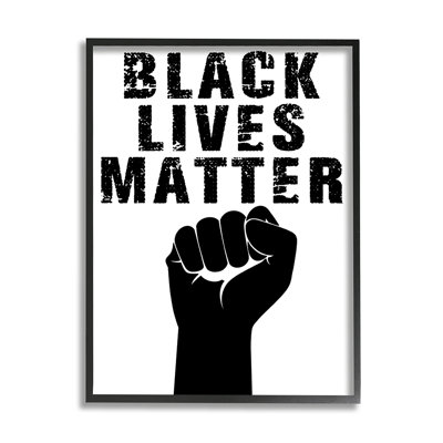 " Black Lives Matter Distressed Typography Raised Fist " by Marcus Prime