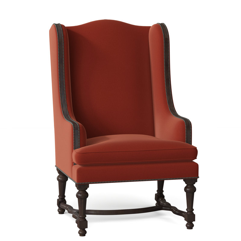 Normandie Upholstered Wingback Chair, Black Nickel Small, Margaret Tangelo