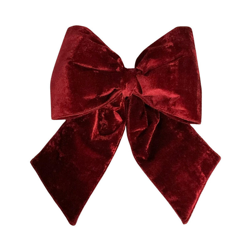 Vickerman Plush Velvet Christmas Bow, 18" H x 6" W x 23" D, Plush Wine