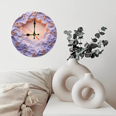 Horloge nuage avec chiffres dorés et soleil