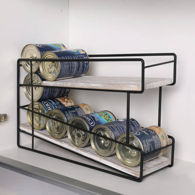 Rebrilliant Condreay 3 Tier Stackable Metal Can Organizer, Free Standing Can  Storage Dispenser with Side Rack, in Bronze
