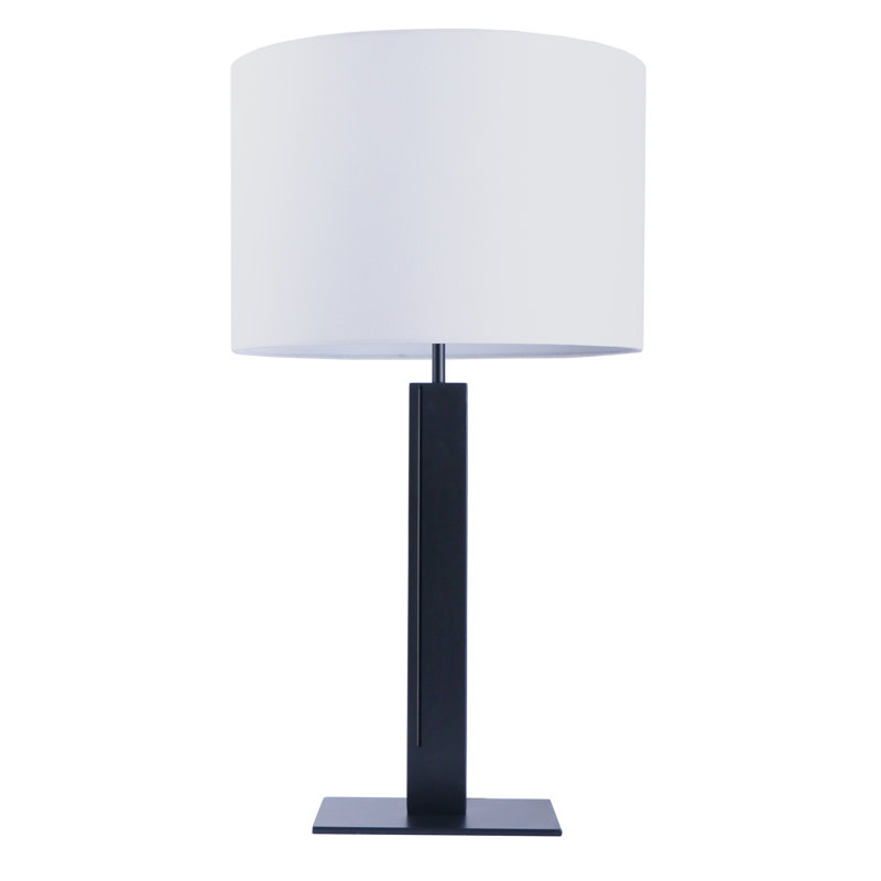 Lampe de table en métal Earin, Noir mat