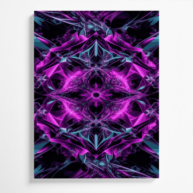 Art numérique sur toile, "Abstraction numérique 88", 24" H x 36" W