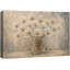 Fleurs blanches de pissenlit blanc dans un vase en verre, reproduction d'art sur toile encadrée, impression sur toile-1532321705-1532321704