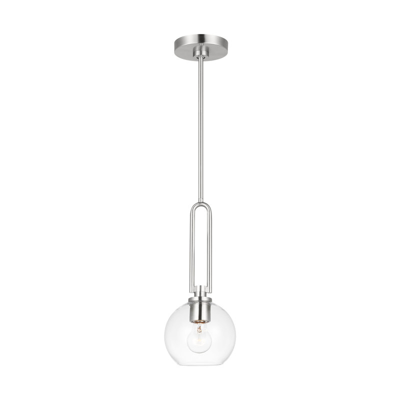 Luminaire suspendu sphère 1 lumière Hermina, Nickel brossé