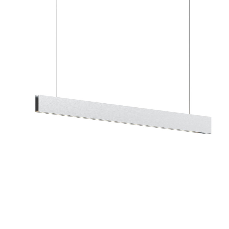 Lithe 1 - Light LED Kitchen Island Pendant, Natural Anodized, 2.25" H x 36" W x 0.75" D