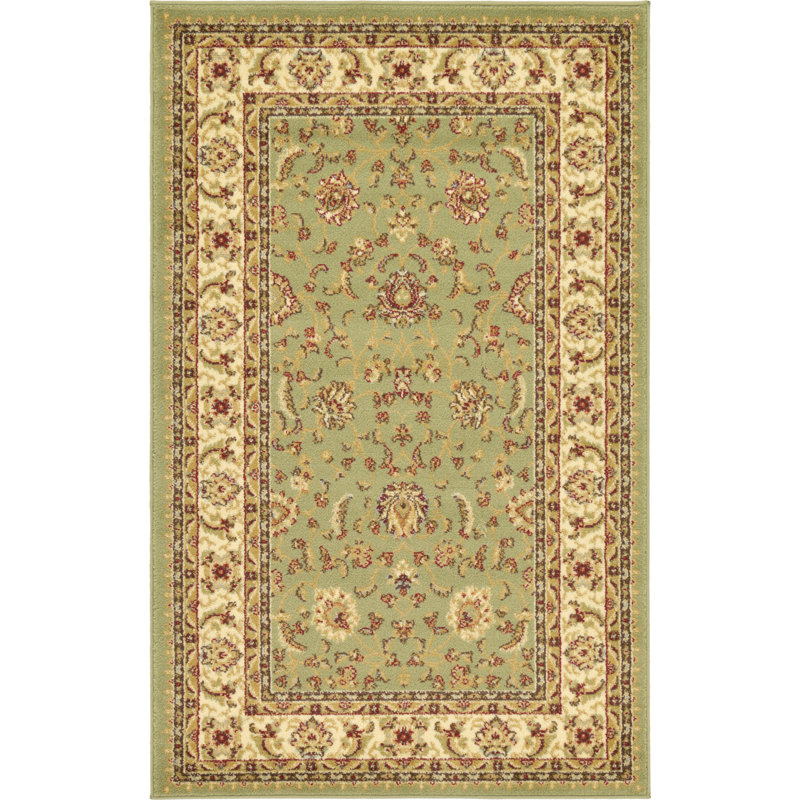 Tapis oriental Niles, Vert, Rectangle 3 pi 3 po x 5 pi 3 po