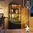 66" H Glass Display Cabinet with 2-Drawers & Led Lights,  Curio Cabinet with Adjustable Glass Shelves-198023130