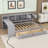 Daybed with Desk, Built-in Bookshelf, 3 Cabinets and 2 Drawers-1638339557