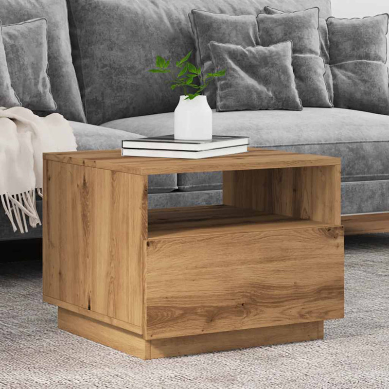 Dakyra Coffee Table with Storage, 40cm H x 50cm W x 49cm D, Black Oak