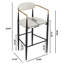 De 2 tabourets de comptoir - Revêtement beige et base en fer noir Bar Duo similicuir
