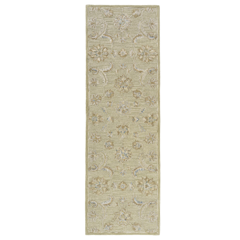 Tapis d'intérieur en laine touffeté à la main Traditional, Tapis de couloir 2 pi 6 po x 8 pi