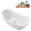 Baignoire autoportante 63 po blanc brillant avec drain interne 63 po Streamline