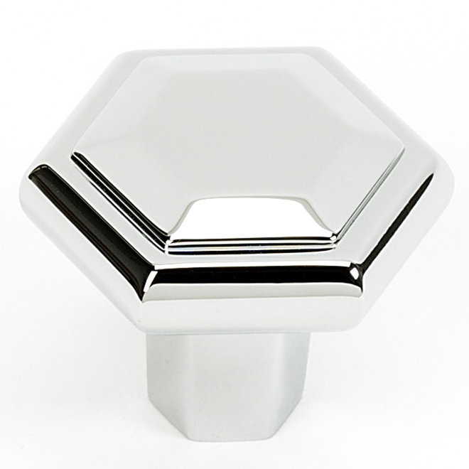 Poignée géométrique Nicole, Nickel poli, H 1,375 po x l 1,25 po x P 1,5 po