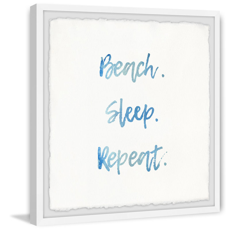 Beach Sleep Repeat III - Single Picture Frame Print, 41cm H x 41cm W x 3.81cm D