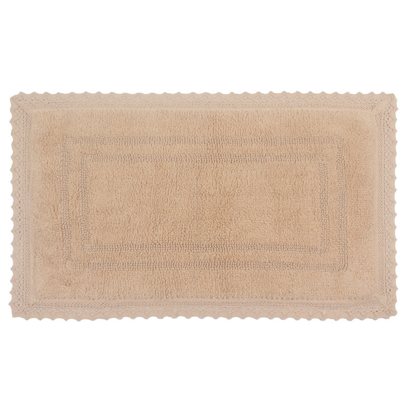 Opulent Absorbent Cotton Soft Bath Rug, 21" W x 34" L, Linen