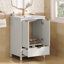 Meuble-lavabo 24 po avec lavabo combiné, meuble-lavabo moderne avec trou de robinet simple, panneaux de porte texturés et tiroir, grand espace de rangement et charnières à fermeture en douceur-120190050