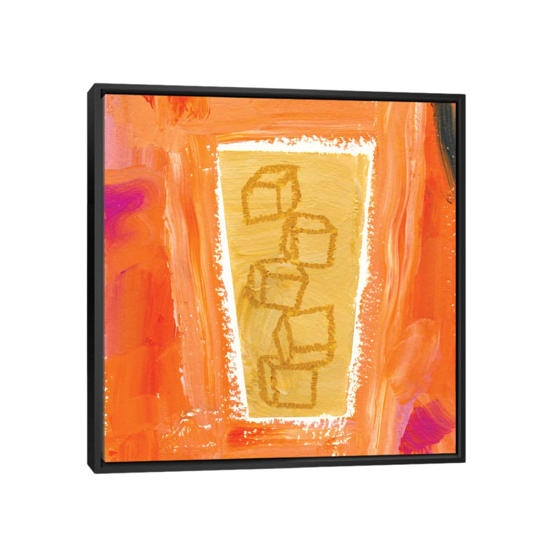 « coffee cubes », reproduction d’art sur toile, H 18 po x l 18 po x P 1,5 po, Toile avec cadre noir, Pas de tapis