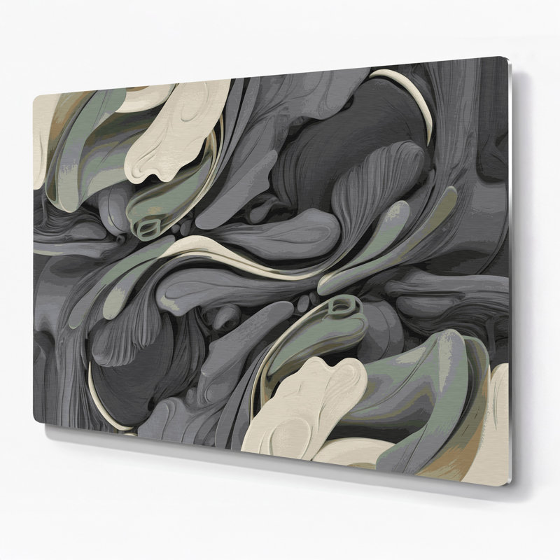 «Biomorphic Abstraction 92», art mural en métal brun, H 11 po x l 14 po
