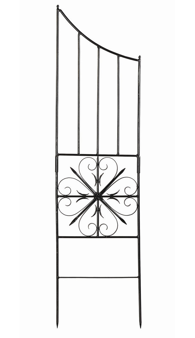 Valerii 63'' H x 16.5'' W Iron Gothic Trellis Side Panel Fleur De Lis Living