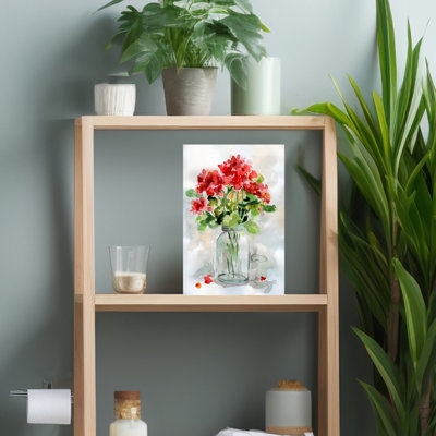 Summer Geranium II Delicate Elegant Rustic Geranium Nature Plant Wall Art