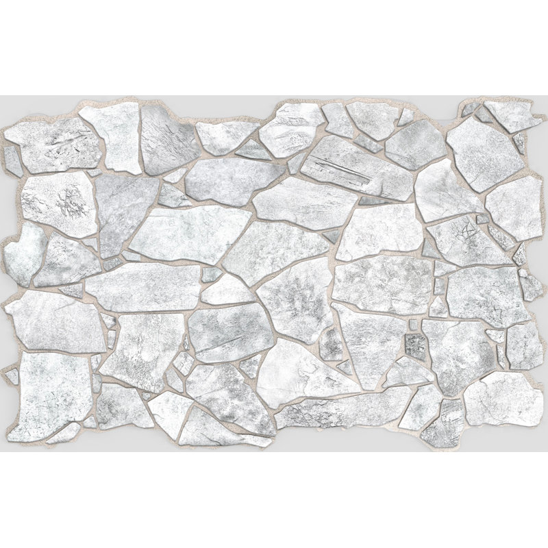 Panneau mural 3D 39 po x 25 po, Blanc / gris
