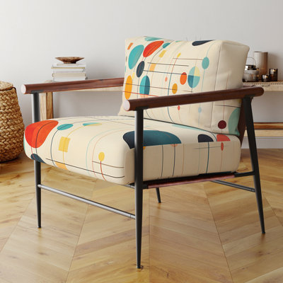 Fauteuil d'appoint rembourré Syncronicities Midcentury Elegant Retro Art