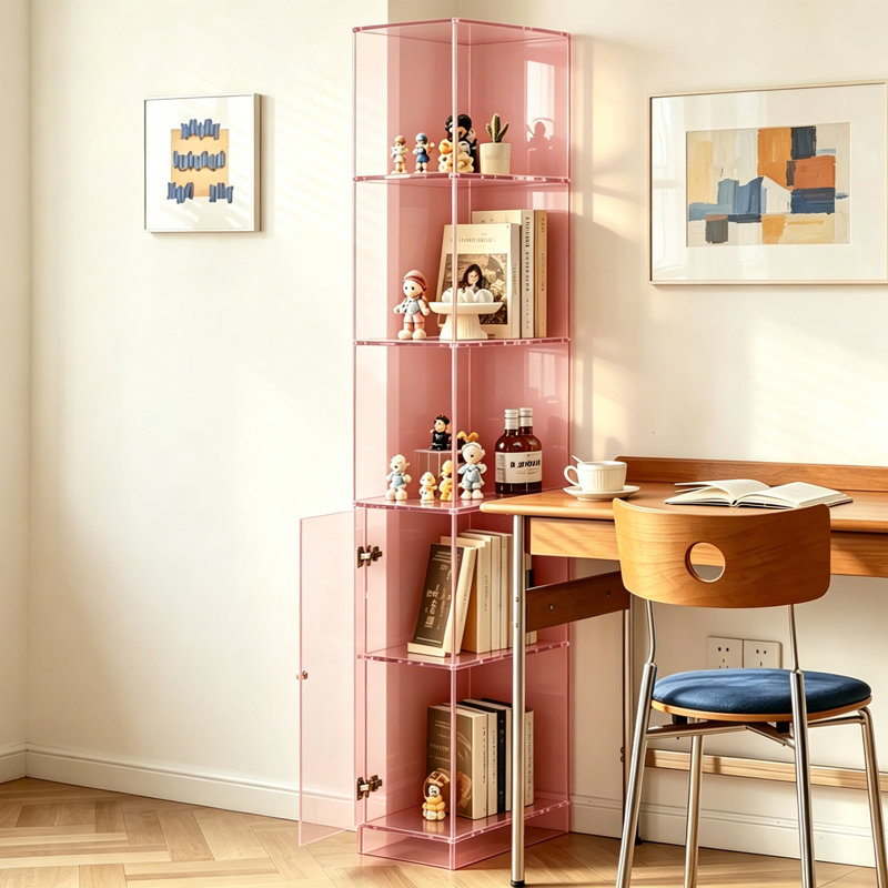 Bibliothèque à niveaux multiples en acrylique, Pink