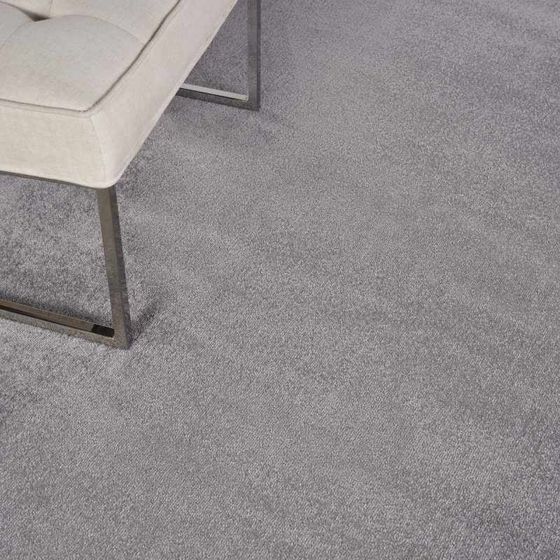 Mullican Sandy Solid Silver/Grey Easy Care Indoor/Outdoor Area Rug, Rectangle 10' x 14'