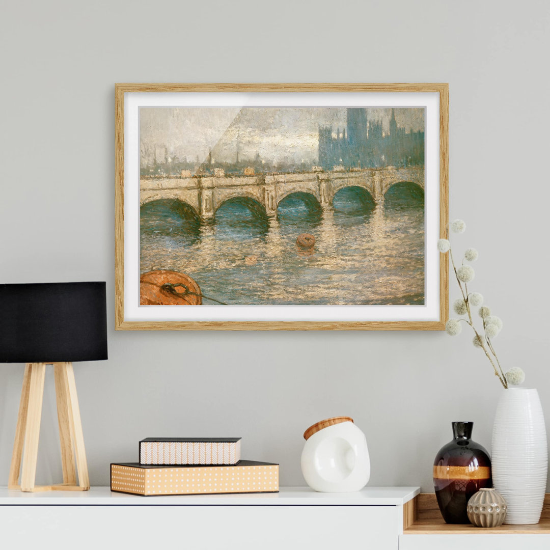 Gerahmtes Poster Waterloo Bridge von Claude Monet