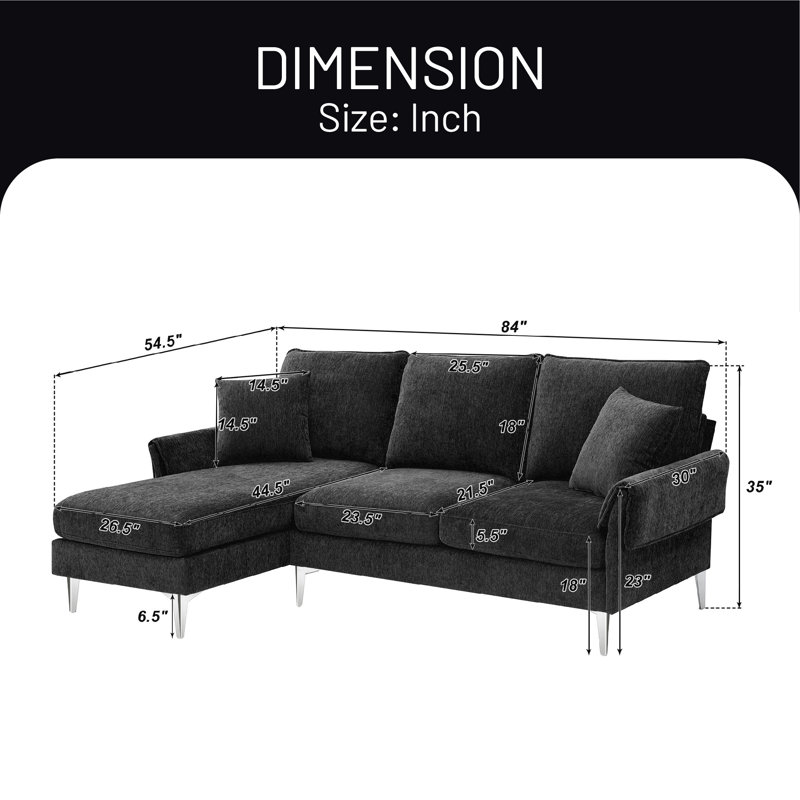 Canapé modulaire Nyora, Polyester noir