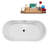 62" Streamline Freestanding Soaking Acrylic Bathtub With Drain and Bamboo Tray-75261719