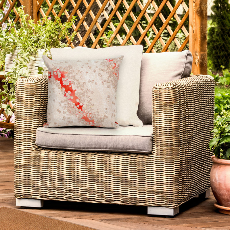 Visions III Outdoor Square Pillow Cover & Insert, Orange